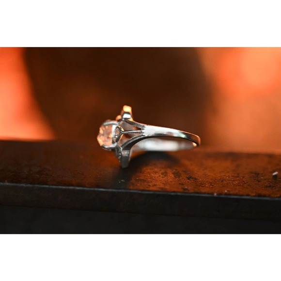 COPY - Handmade Raw Diamond Engagement Ring, Rough Diamond Wedding Band,… - Picture 4 of 4